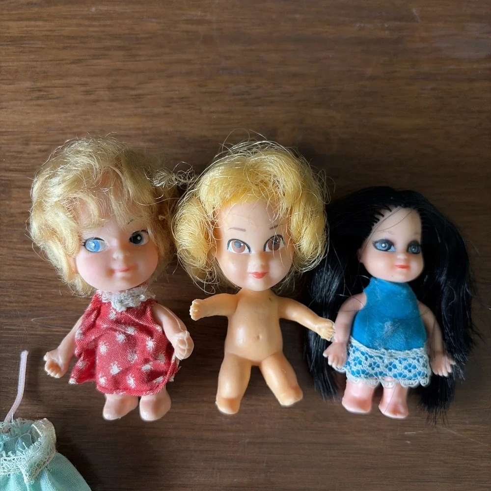 Mattel Liddle Kiddles Kologne Dolls Lot of 3 - Vintage 1960's With Accessories